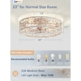 thumbnail image 5 of Zardon 23" White Gold Caged Ceiling Fan with Light and Remote Control - Flush Mount Low Profile DC Motor for Bedroom, Kitchen, Dining Room, 5 of 8