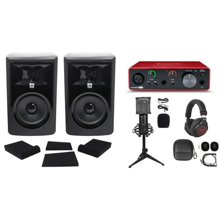 1-Person Focusrite Scarlett 3 Gen Podcast Podcasting Kit w/(2) JBL 6" Monitors