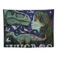 thumbnail image 5 of Orinice Dinosaur Girl Love Tapestry Wall Hanging Unique Style Graphic Tapestries Home Wall Decor Art for Living Room Bedroom Apartment Farmhouse Dorm 50x40inch, 5 of 6