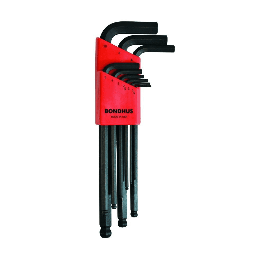 Bondhus 16511 7/32 Stubby Ball End Tip Hex Key L-Wrench with ProGuard Finish Long Arm Tagged and Barcoded