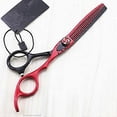 thumbnail image 3 of Ciseaux de Coupe de Cheveux en Acier Inoxydable 440C 6 Pouces Rouges pour Salon et Usage Domestique, 3 of 4