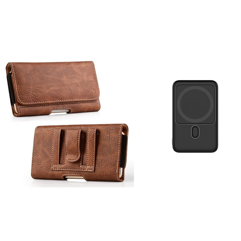 Pouch and Power Bank Bundle for iPhone 14 Coin Card Wallet Belt