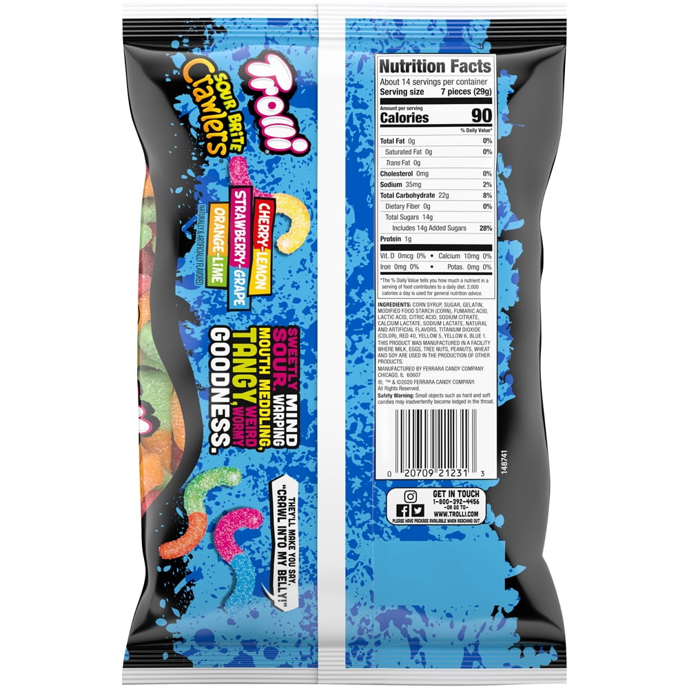 (1PAK),Trolli Sour Brite Crawlers Gummy Candy,
