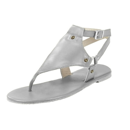 

Women‘s Flat Sandals Open Toe Beach Buckle Strap Flip Flops Shoes