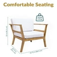 thumbnail image 6 of Sunnydaze Bodie Acacia Outdoor Lounge Armchair with Bone White Cushions - Natural Oil Finish, 6 of 19