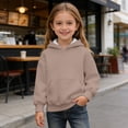 thumbnail image 2 of Bigetiay Kids Pullover Hoodie Long Sleeve Lightweight Gym Activewear Kids Fall Clothes 4-5 Years, 2 of 6
