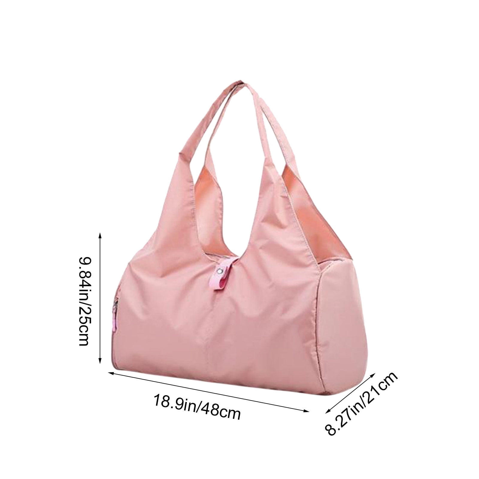 Dry Wet Separation Gym Bag, Large Capacity Waterproof Travel Duffle with Shoe Compartment, Trolley Sleeve Portable Boarding Bag, Black Pink Fitness Travel Essential