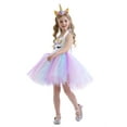 thumbnail image 6 of Jurebecia Princess Unicorn Costume for Girls Tutu Halloween Dress with Headband for Birthday Party Children's Day White 2-3 Years, 6 of 12