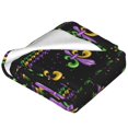 thumbnail image 2 of Bixox Fleece Blanket Mardi Gras Fleur de Lis Pattern Super Soft Double-Sided Microfiber Flannel Blanket for Sofa, Bed, Couch, Suitable for All Seasons - 40"x30", 2 of 5