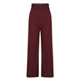 thumbnail image 7 of Annhoo Wide Leg Pants Woman Casual Elastic High Waisted Smocked Palazzo Pants Lightweight Loose Trousers with Pocket, 7 of 7