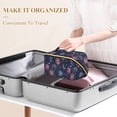 thumbnail image 3 of FORMRS Makeup Bag Travel Cosmetic Organizer for Women Fold Flat Zipper Pouch with Handle, Red and Blue Fireworks Pattern, 3 of 8