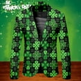 thumbnail image 2 of Outfmvch St Patricks Day Outfits for Men Jackets for Men Mens Jacket Men's St. P's Day Printed Casual Jacket Holiday Party Wear Beige 3xl, 2 of 5