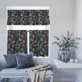 thumbnail image 6 of Kitchen Window Curtains Valance and Tier Set, Country Wildflower Green Leaves Rod Pocket Tier Curtain Valance Set, Vintage Floral Herb on Blue Light Filtering Cafe Curtains for Bedroom Living Room, 6 of 9