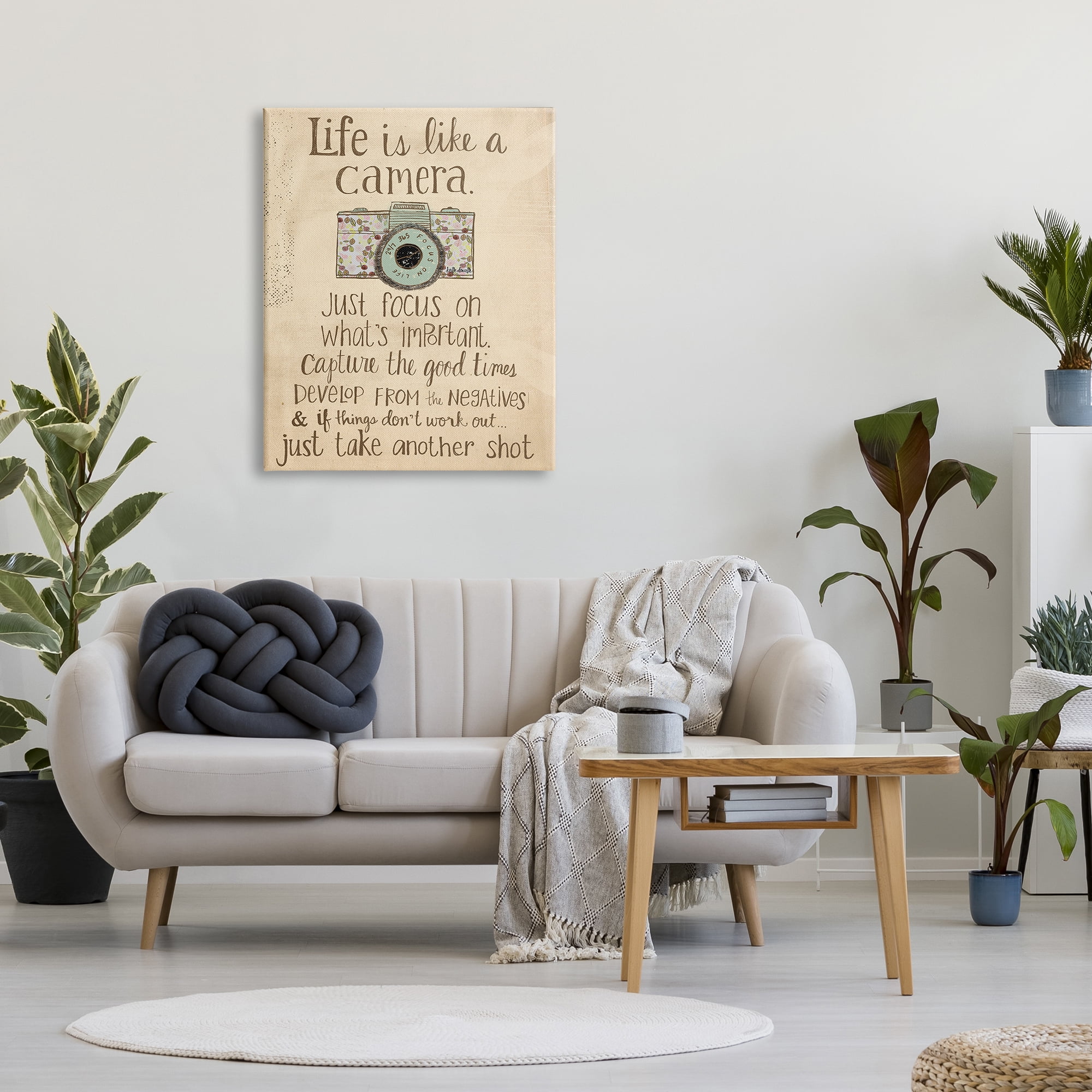 The Stupell Home Decor Collection Life is Like a Camera Inspirational Oversized Stretched Canvas Wall Art