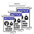 thumbnail image 3 of Notice Gown And Mask Required For Your Safety Social Distancing Required Door Or Window Unique Aluminum Metal Sign 18"x24", 3 of 5