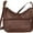 Dark Brown, variant on Women's Leather Medium Cross Body Purse Shoulder Ladies Handbag with Many Pockets