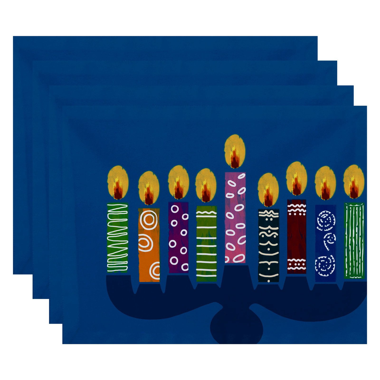 Simply Daisy 18" x 14" Festival of Lights Geometric Print Placemats, Set of 4