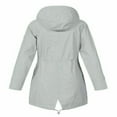 thumbnail image 4 of Womens Long Sleeve Hooded Wind Jacket Coat, 4 of 5
