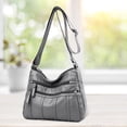 thumbnail image 1 of Bolso bandolera JShteea PU lavado Retro mujer gris, 1 of 5