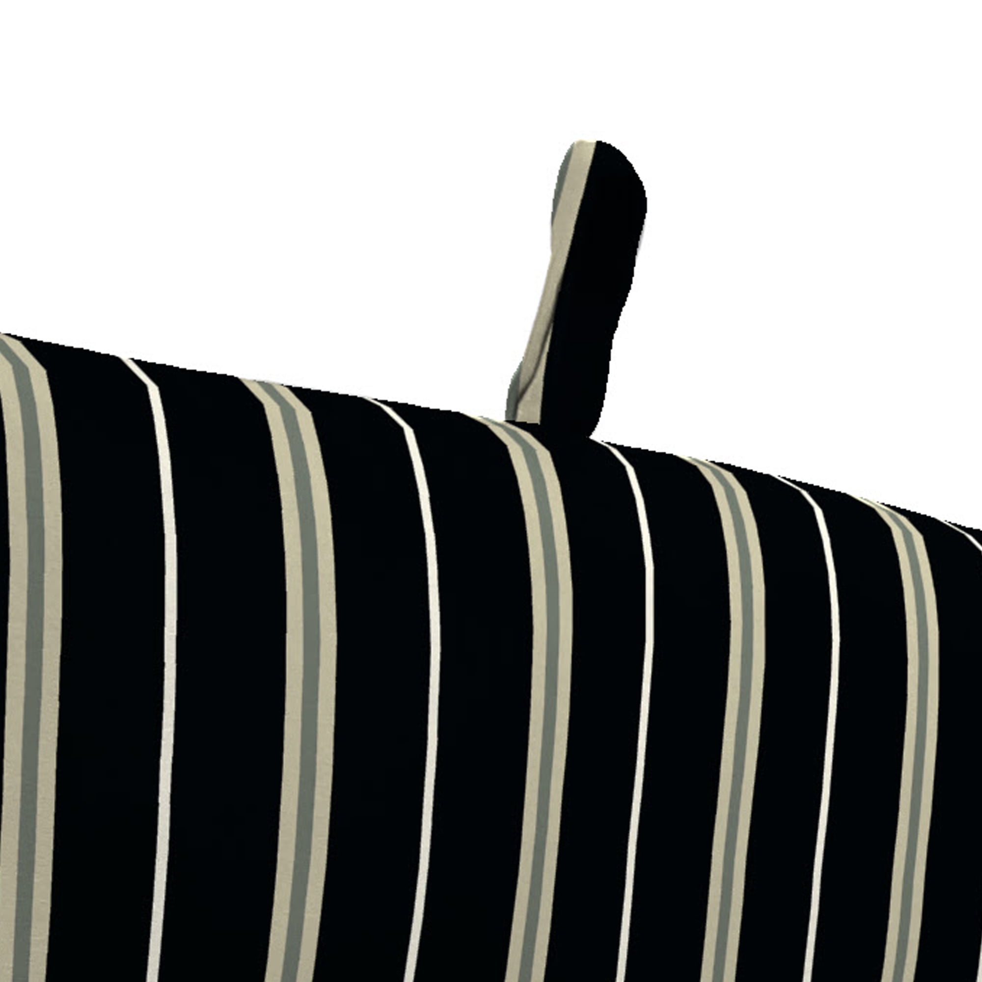 Jordan Manufacturing 44" x 22" Platt Ink Black Stripe Rectangular Outdoor Chair Cushion with Ties and Hanger Loop