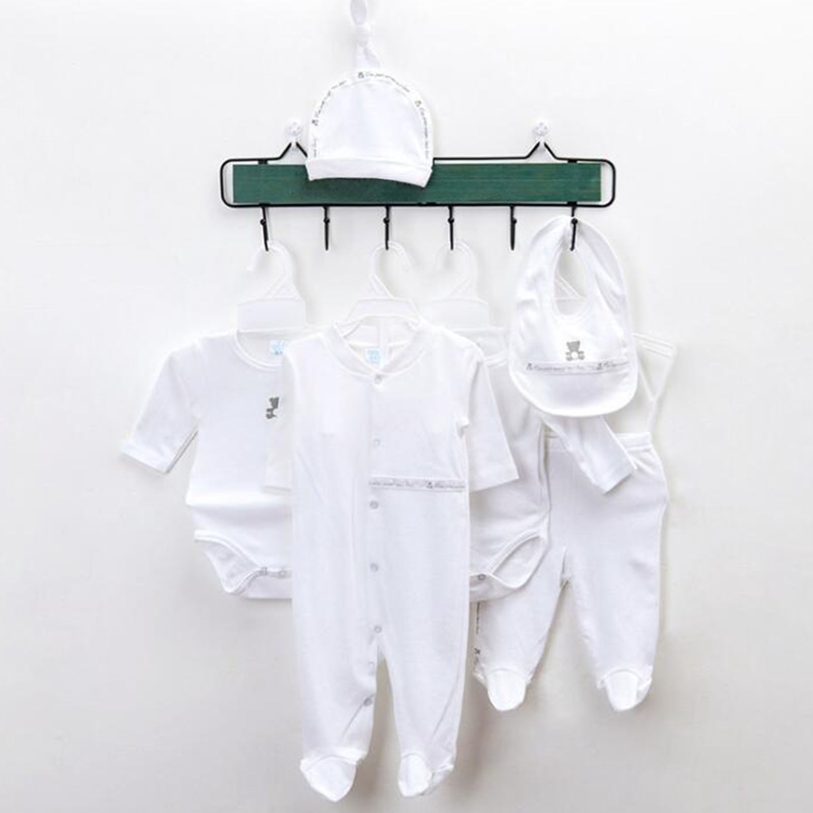 Povozer Newborn Baby Girl Layette Set Infant Toddler 6 Piece Set Piece Baby Set Clothes Size 0-9 Months,White