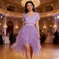 thumbnail image 5 of STETMN Sequin Tulle Skirt for Women Asymmetrical Tiered Skirts Glitter Party Midi Skirt, 5 of 5
