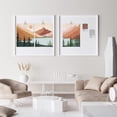 thumbnail image 3 of PixonSign Adhesive Canvas Print Wall Art Set - Geometric Mountain & Forest & Lake Art - Set of 3 Abstract Nature Wilderness Landscape Wall Décor for Living Room, Bedroom - 12"x16"x3 Panels Unframed, 3 of 5