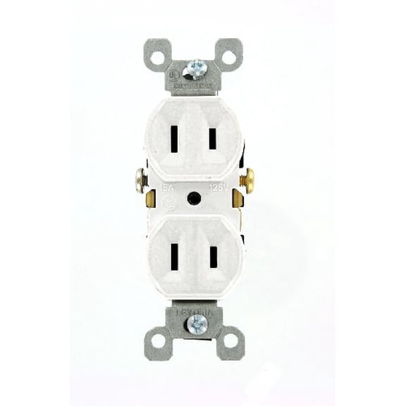 15A NongRound Wht Receptacle 008-00223-00W Leviton Mfg Receptacles and Switches