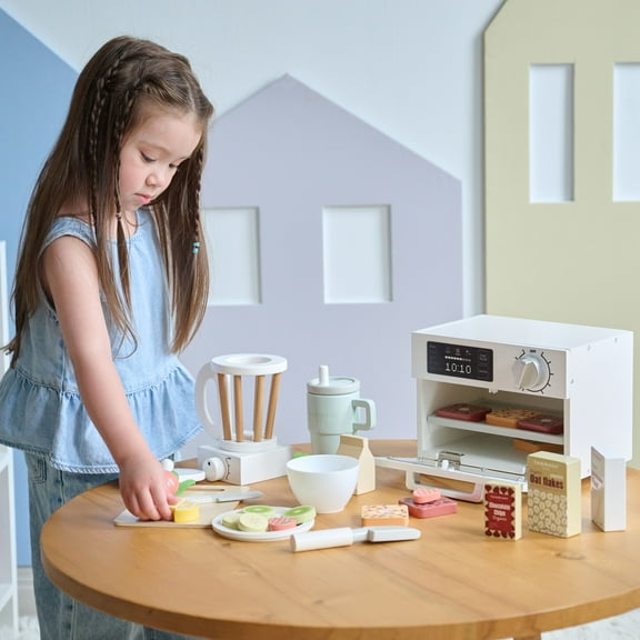 Teamson Kids Healthy Dessert Play Kitchen Set, 27-Pc, Coconut Milk White