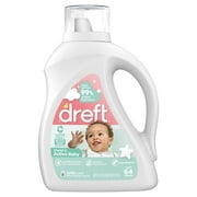 Dreft Active Baby Liquid Laundry Detergent for Sensitive Skin, Hypoallergenic, 92 fl oz, 64 Loads