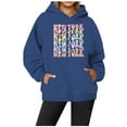 thumbnail image 2 of WEAIXIMIUNG Sweatshirts à Col Rond pour Femmes, Hoodie Décontracté avec Poche, Imprimé Lettres Anglaises, 2 of 3