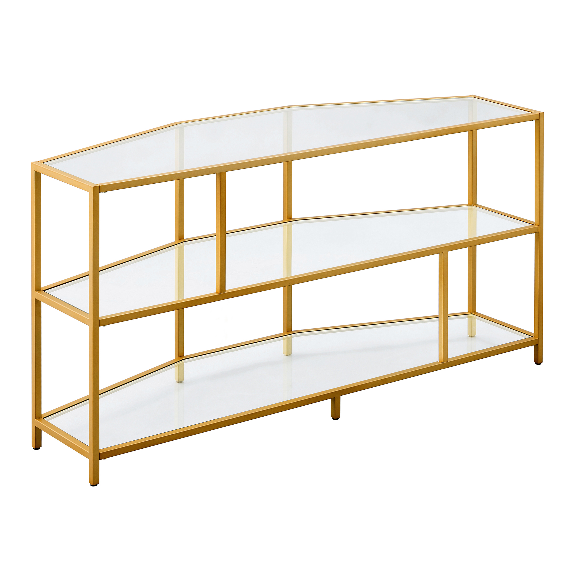 Evelyn&Zoe Clark Corner TV Stand for TV's up to 55", Brass