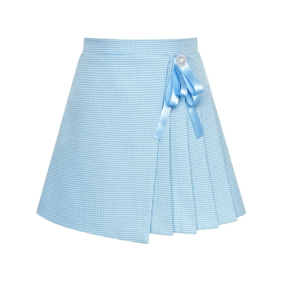 Girls Skirt Envelope Wrap Skirt Blue Back School Uniform 7-8 Years