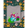 thumbnail image 3 of Colorful Corgi Bowtie Portrait Sweatshirt Men -Image by Shutterstock, Male 4X-Large, 3 of 4