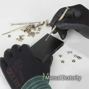 DEX FIT FN330 Black Multipurpose Nitrile Coated Work Gloves, Large, Firm Grip, Durable, 12 Pairs