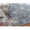 thumbnail image 6 of Oregon Collection Low-Pile Geometric Blue Area Rug, 3' Round, 6 of 9