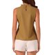 thumbnail image 3 of INSPIRAR CHIC Blusa sin mangas con cuello alto y volantes para mujer XS Marrón claro, 3 of 6