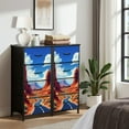 thumbnail image 6 of Western Dresser for Bedroom with 4 Storage Drawers Desert Road Majestic Red Rock Canyon Scenic Blue Sky Clouds Dressers Chest of Drawers Steel Framed Fabric Closet Organizers for Entryway, 6 of 7