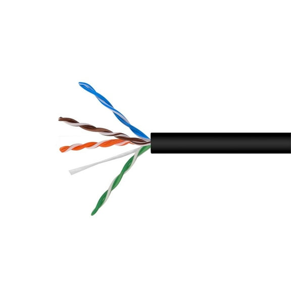 Monoprice Cat5e Ethernet Bulk Cable - Network Internet Cord - Stranded, 350Mhz, UTP, CM, Pure Bare Copper Wire, 24AWG, 1000ft, Black