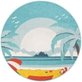 thumbnail image 2 of Unique Loom Outdoor Coastal Collection Area Rug - Beach Day (5' 1" Round Multi/Navy Blue), 2 of 9