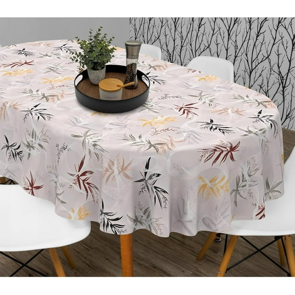 Elegant Oval Tablecloth - Water-Resistant, Fade-Resistant, Reusable Farmhouse Table Cloth for Indoor Home Decor - Available in 54"x72", 60"x84", 60"x102", 60"x120"
