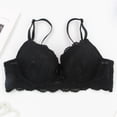 thumbnail image 6 of Womens Lace Mesh Sheer Supportive Underwire Everyday Bras Floral Lace Bra V Neck Support Adjustable Strap T-Shirt Bras, 6 of 9
