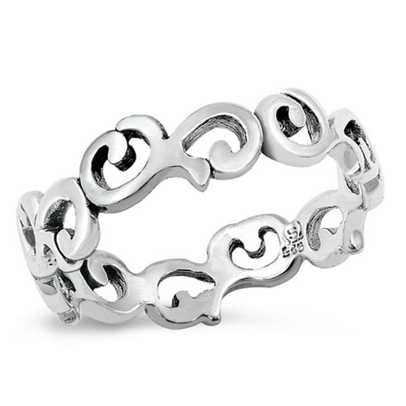Oxidized Eternity Vines Ring .925 Sterling Silver Band Jewelry Female Male Unisex Size 4
