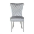 thumbnail image 3 of Velvet Upholstered Dining Chairs Set of 2, Modern Tufted Upholstered Dining Chair with Metal Legs and Ring Pull and Nailhead Trim Parsons Dining Chair Accent Chairs for Living Room Kitchen, Light Gray, 3 of 7