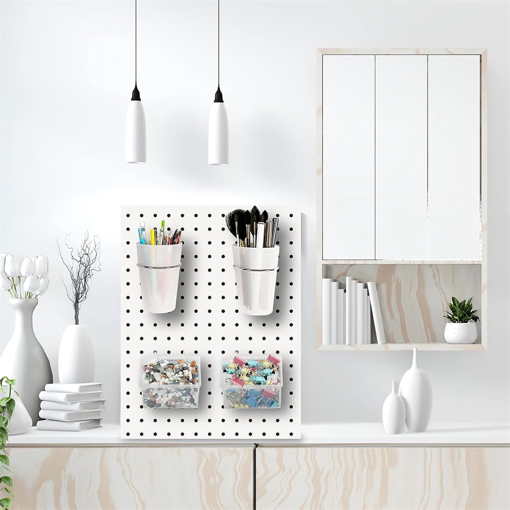 6 Sets Pegboard Bins Cups With Hooks Loops For Tools Accessory Storage