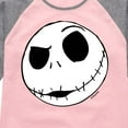 thumbnail image 3 of The Nightmare Before Christmas - Jack Face - Toddler And Youth Girls Raglan Graphic T-Shirt, 3 of 4