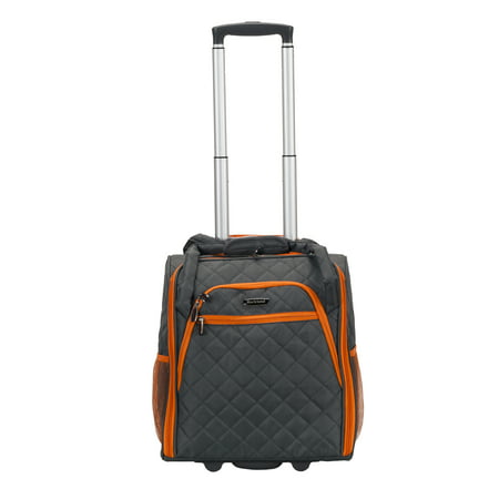 ROCKLAND LUGGAGE MELROSE WHEELED UNDERSEAT CARRY-ON, CHARCOAL - 0