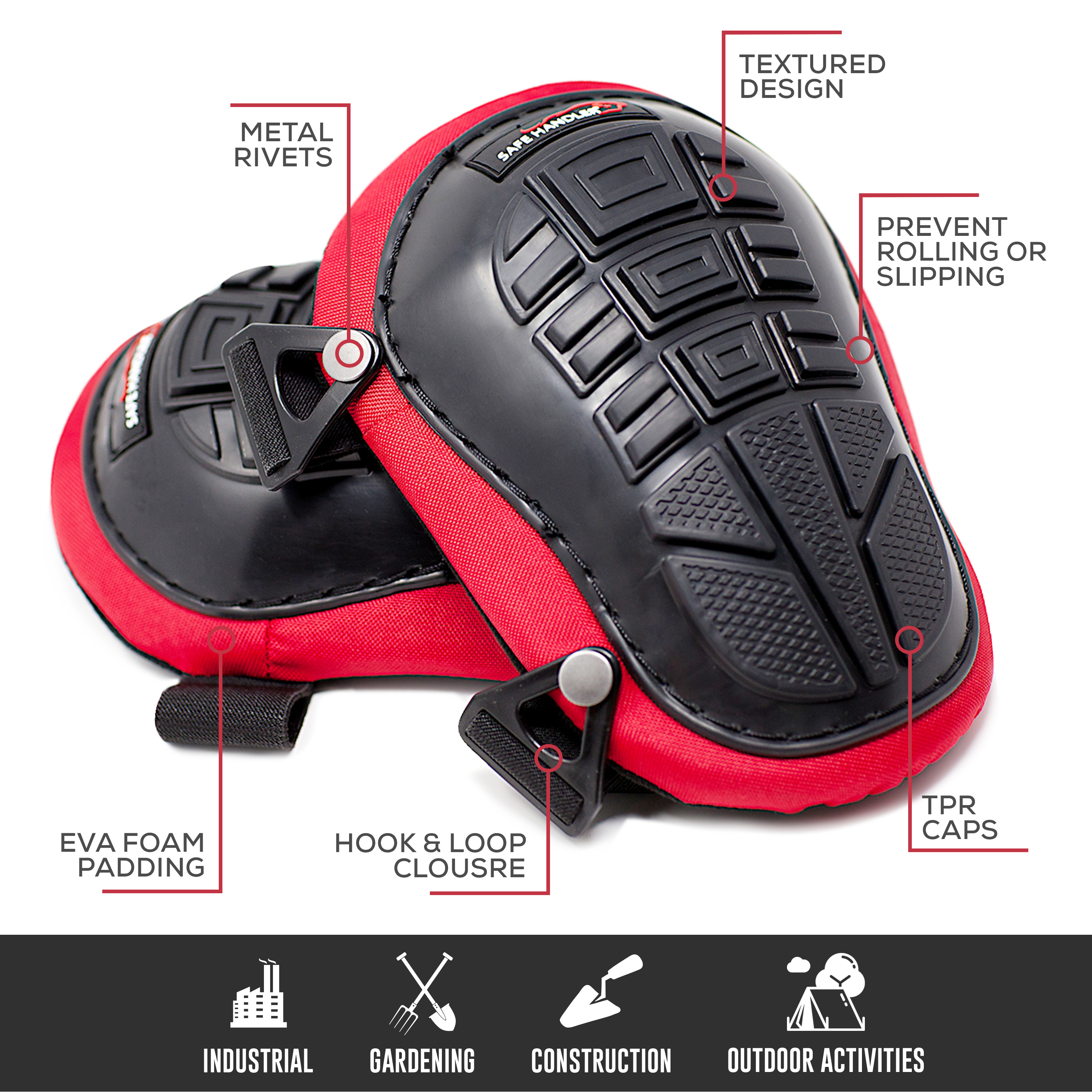 Safe Handler Gel Knee Pads with Foam Cushioning photo 6