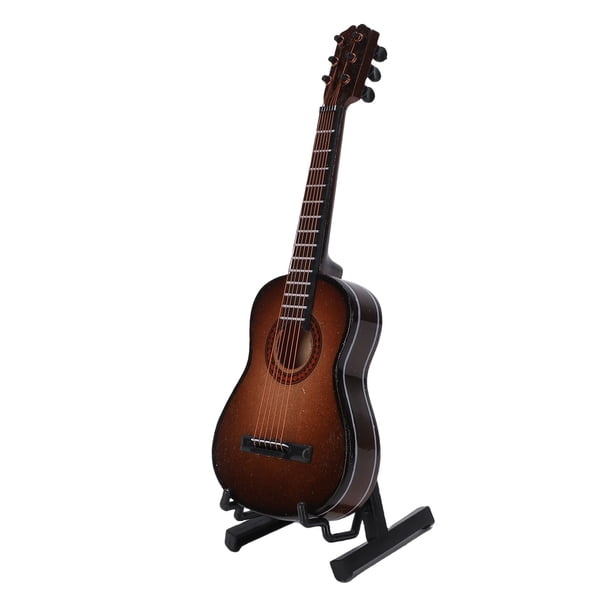 Réplica De Modelo De Guitarra En Miniatura De 15cm Con Soporte, Réplica De Guitarra Clásica De Madera De Arce, Adorno De Instrumento Musical