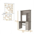 thumbnail image 3 of FM FURNITURE Weston Two Computer Desk with Hutch Light Gray Engineered Wood, 3 of 7